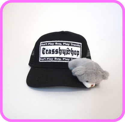 BlackTruckerToyCap